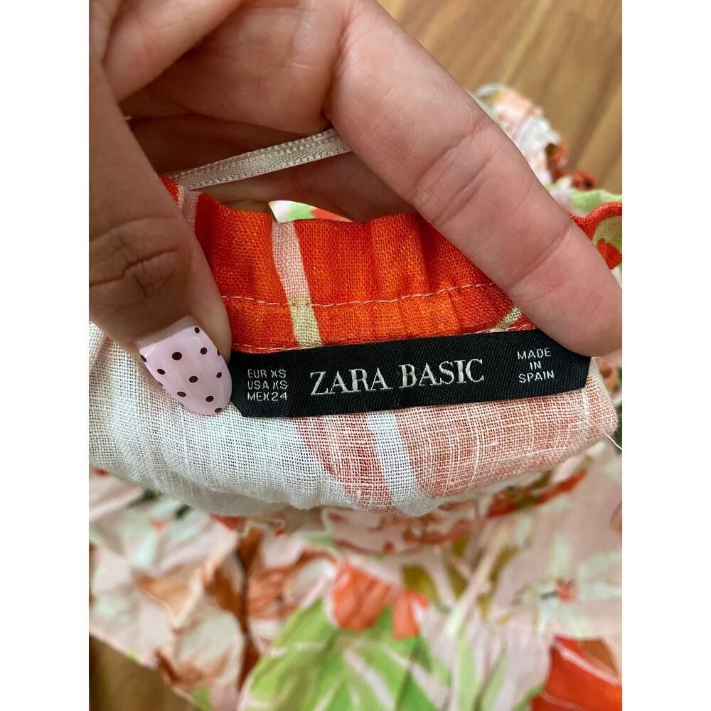 Zara Floral Off Shoulder Peplum Top XS - Picture 4 of 4